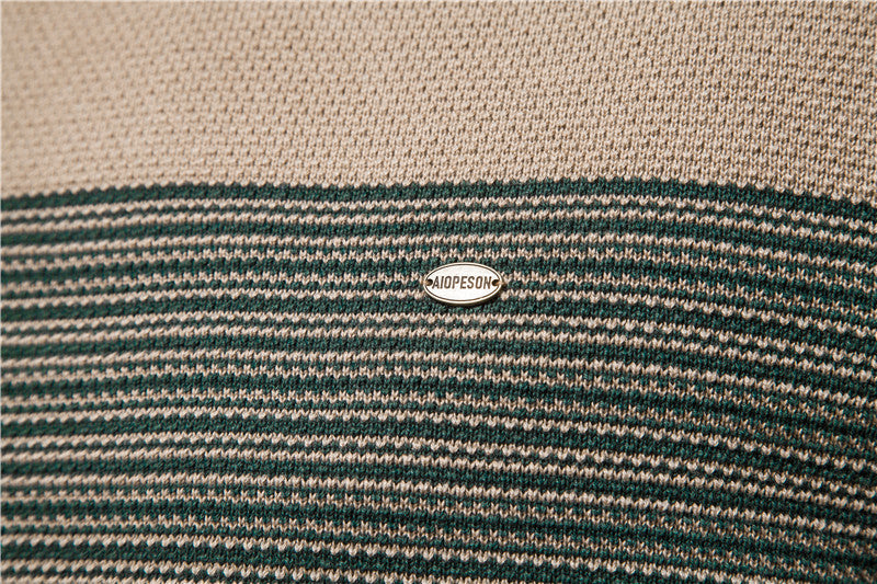 Men’s Striped Crew Neck Cotton Sweater-thumbmail-18