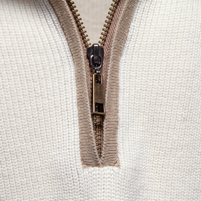 Men’s Raglan Quarter-Zip Cotton Sweater-thumbmail-4