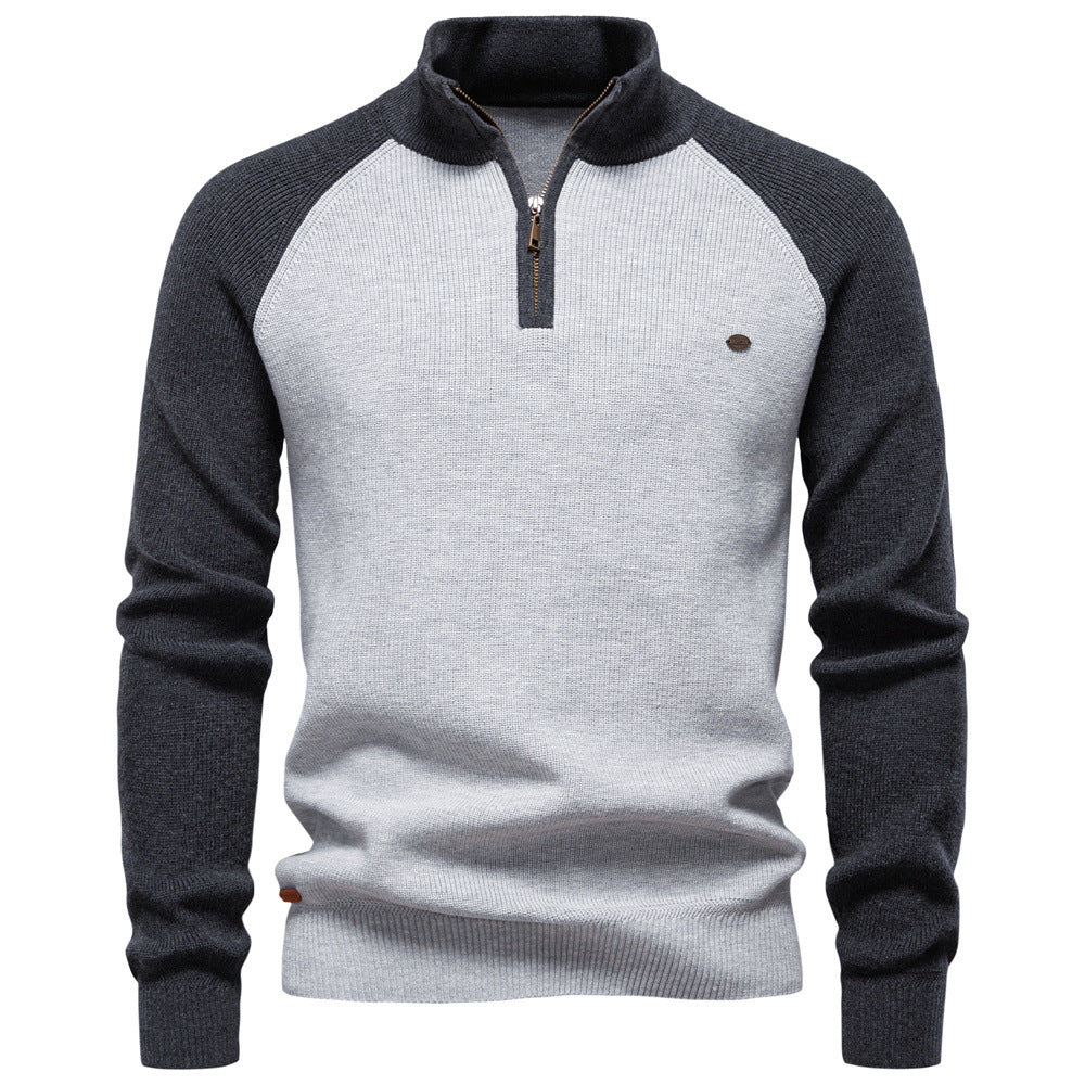 Men’s Raglan Quarter-Zip Cotton Sweater-thumbmail-9