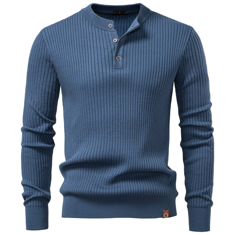 Men’s Ribbed Knit Henley Sweater-thumbmail-10