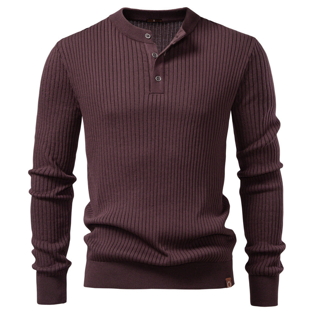 Men’s Ribbed Knit Henley Sweater-thumbmail-16