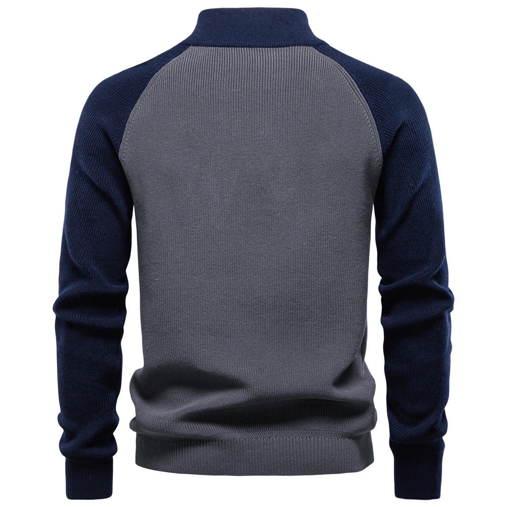 Men’s Raglan Quarter-Zip Cotton Sweater-thumbmail-12