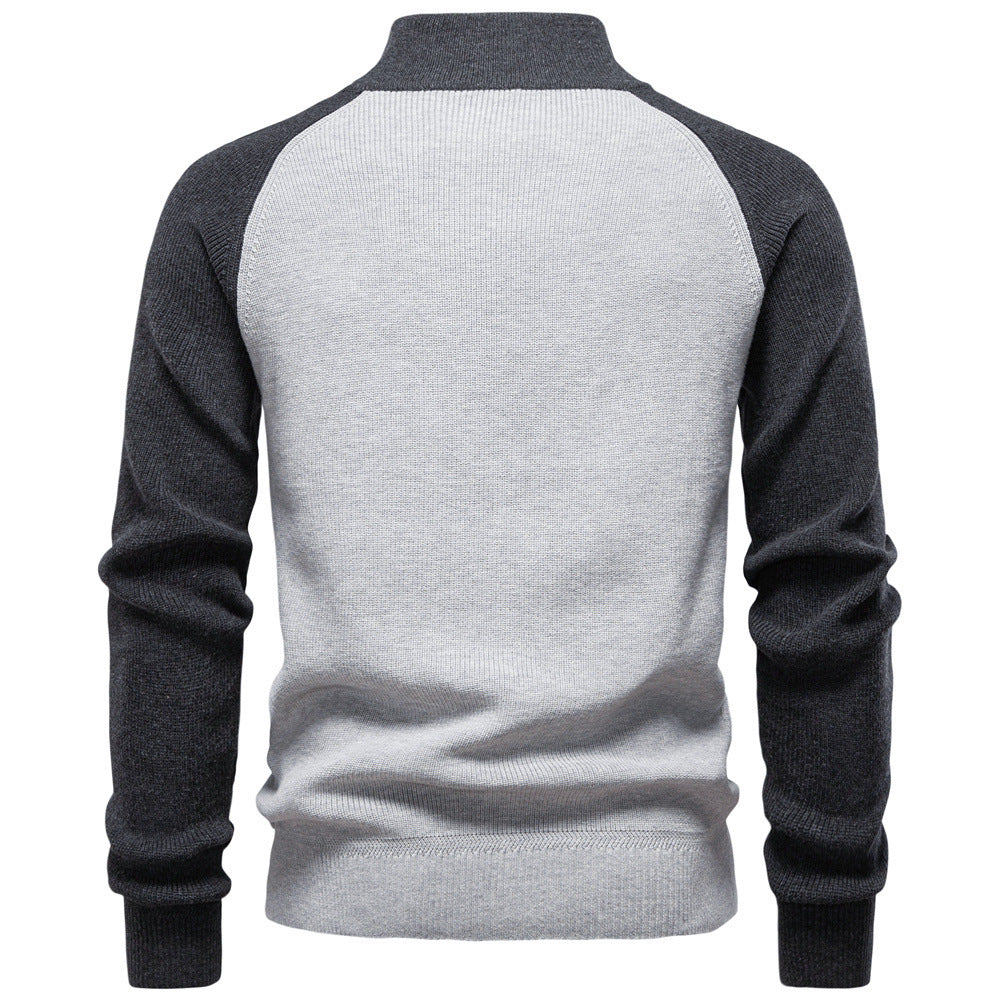 Men’s Raglan Quarter-Zip Cotton Sweater-thumbmail-14