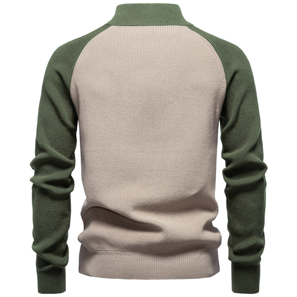 Men’s Raglan Quarter-Zip Cotton Sweater-thumbmail-18