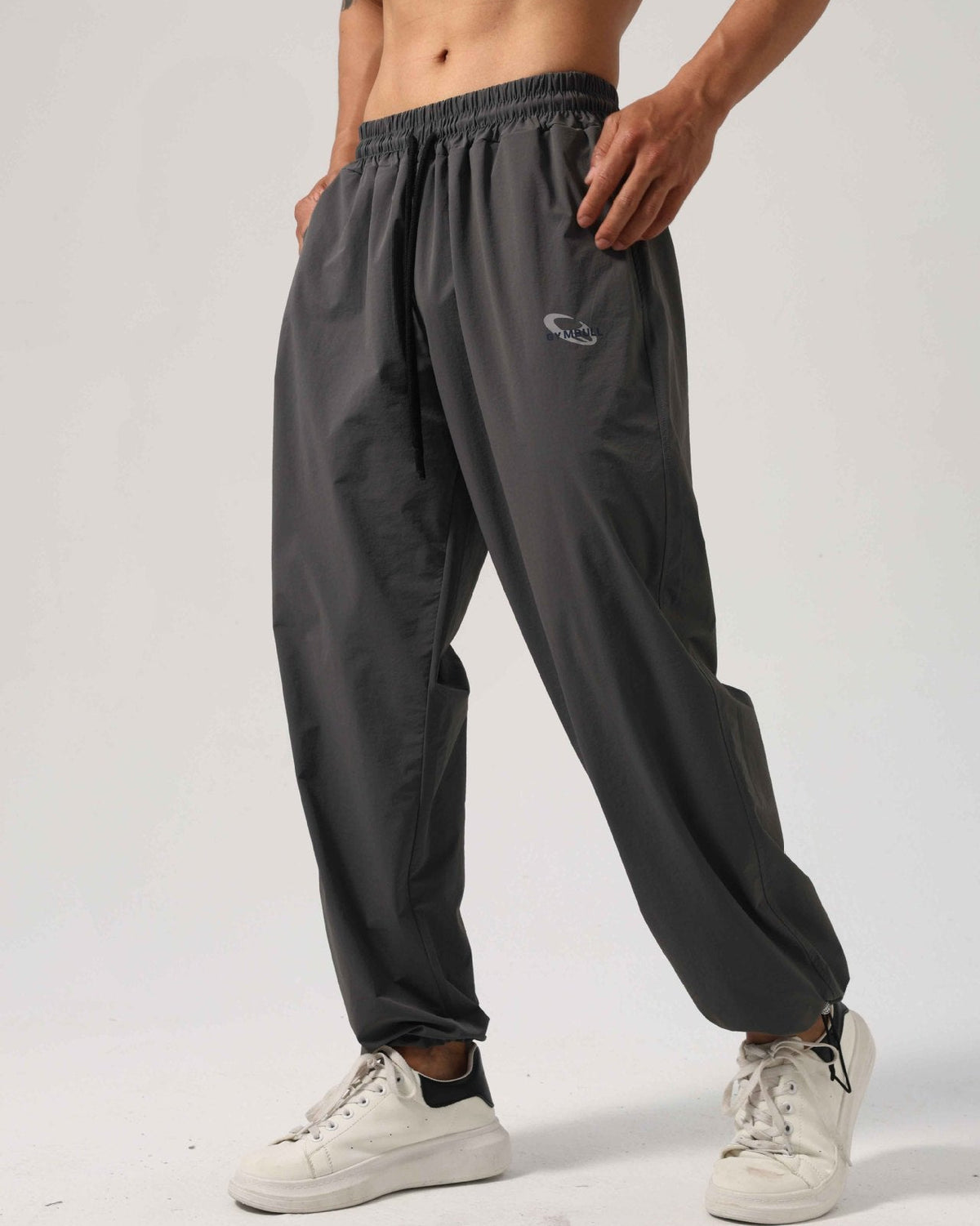Men’s Relaxed Fit Drawstring Hem Track Pants-thumbmail-4