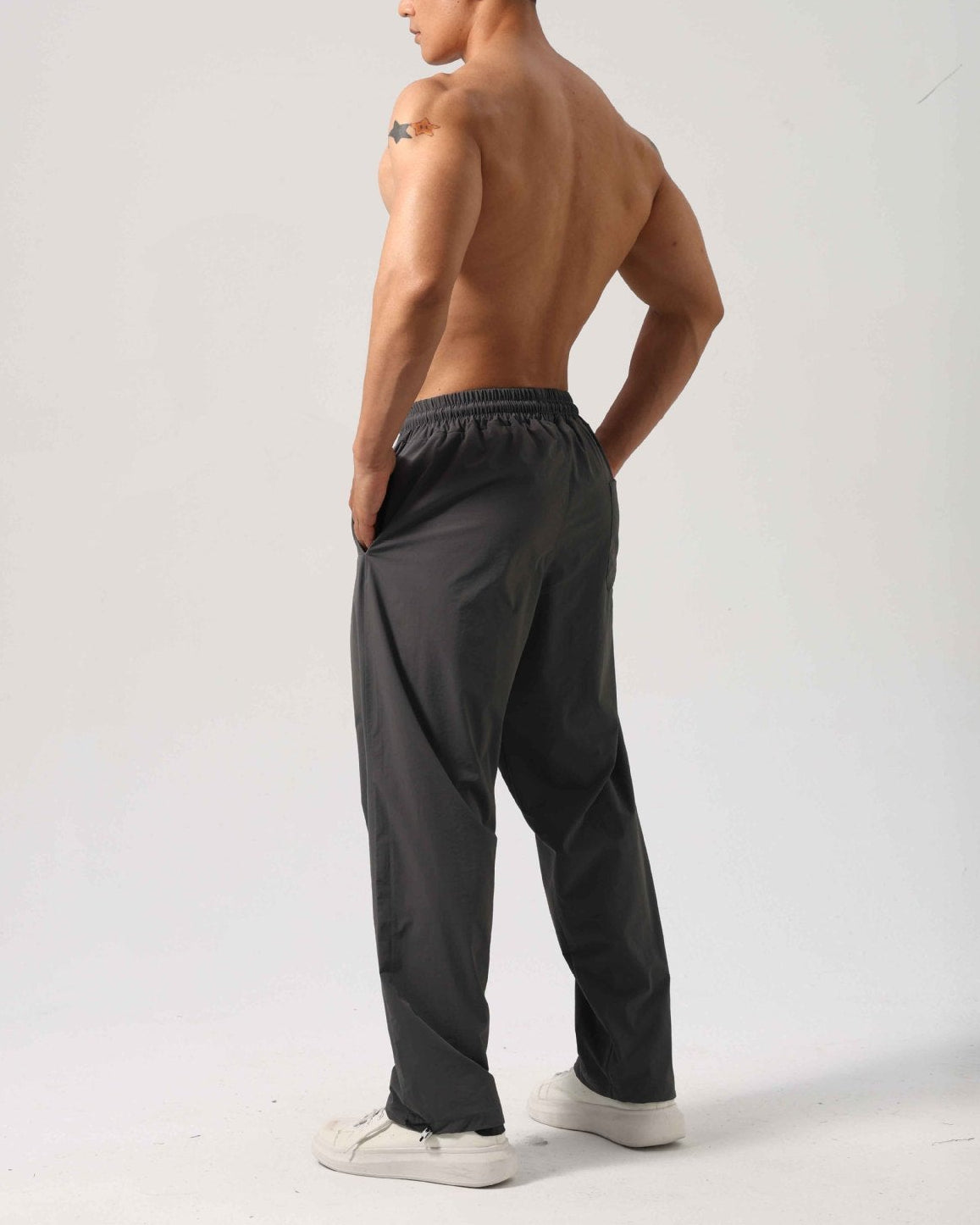 Men’s Relaxed Fit Drawstring Hem Track Pants-thumbmail-3