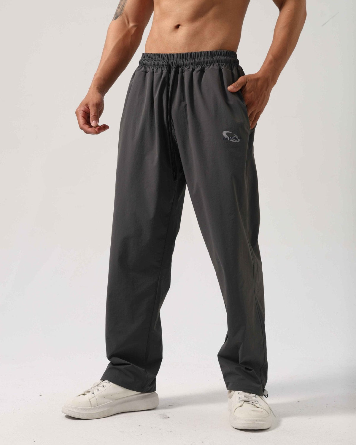 Men’s Relaxed Fit Drawstring Hem Track Pants-thumbmail-5