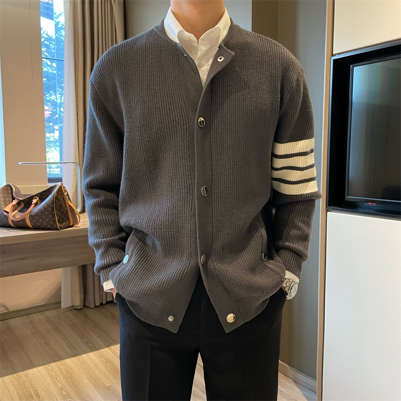 M's Striped Shawl Cardigan - Ahaselected