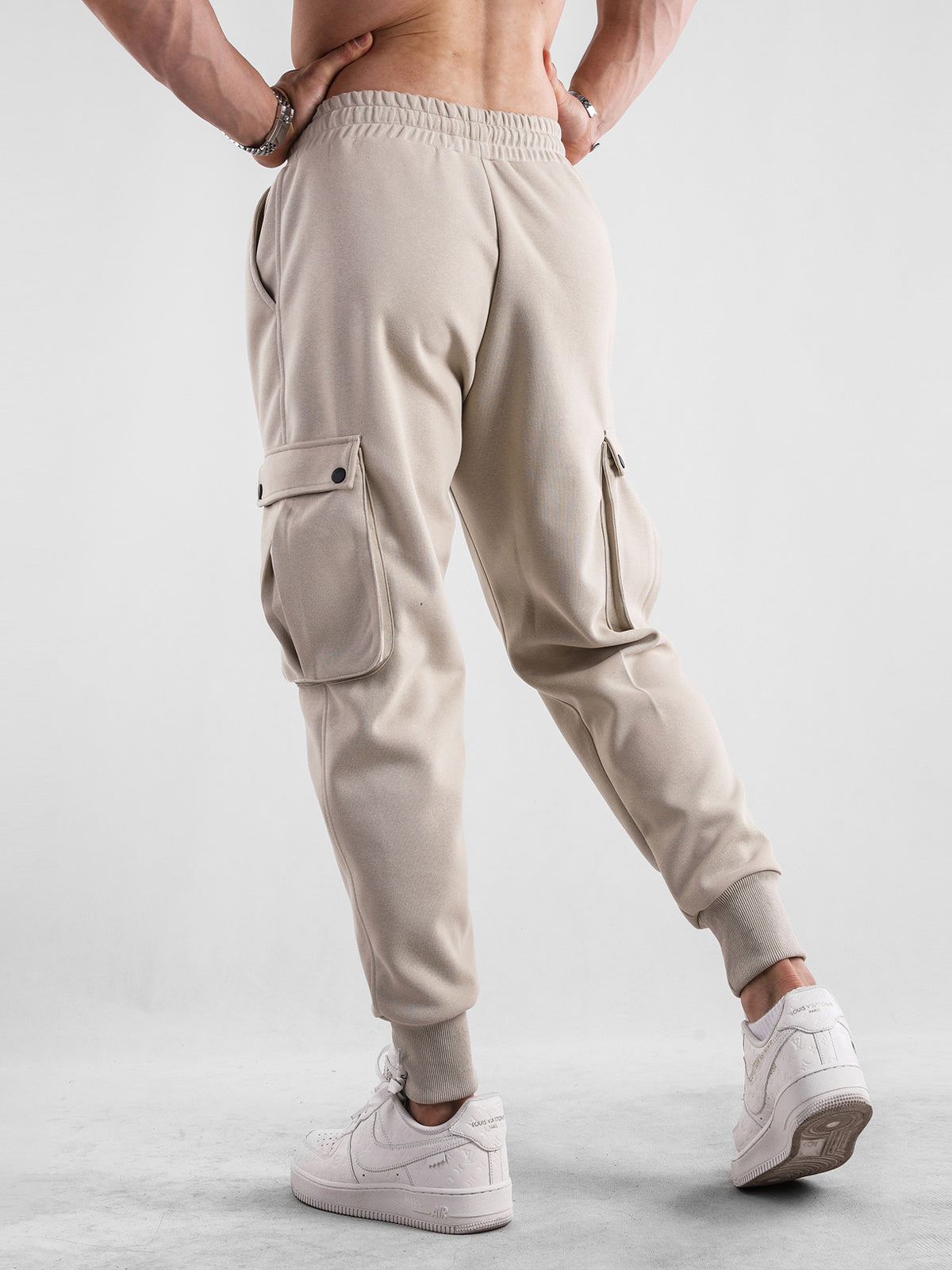 Comfy High Rib Cargo Sweatpant Jogger All Season Essential - Ahaselected