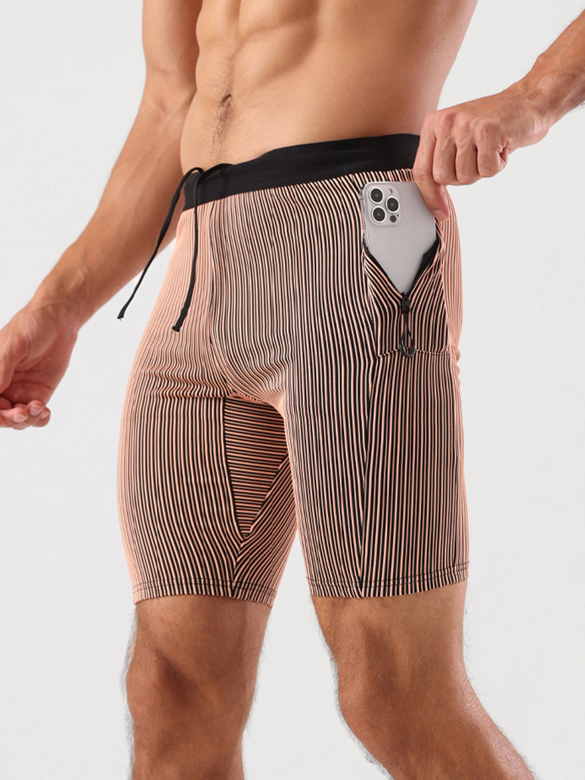 8" Pro Compression Lined Running Shorts with Zip Pockets - Ahaselected