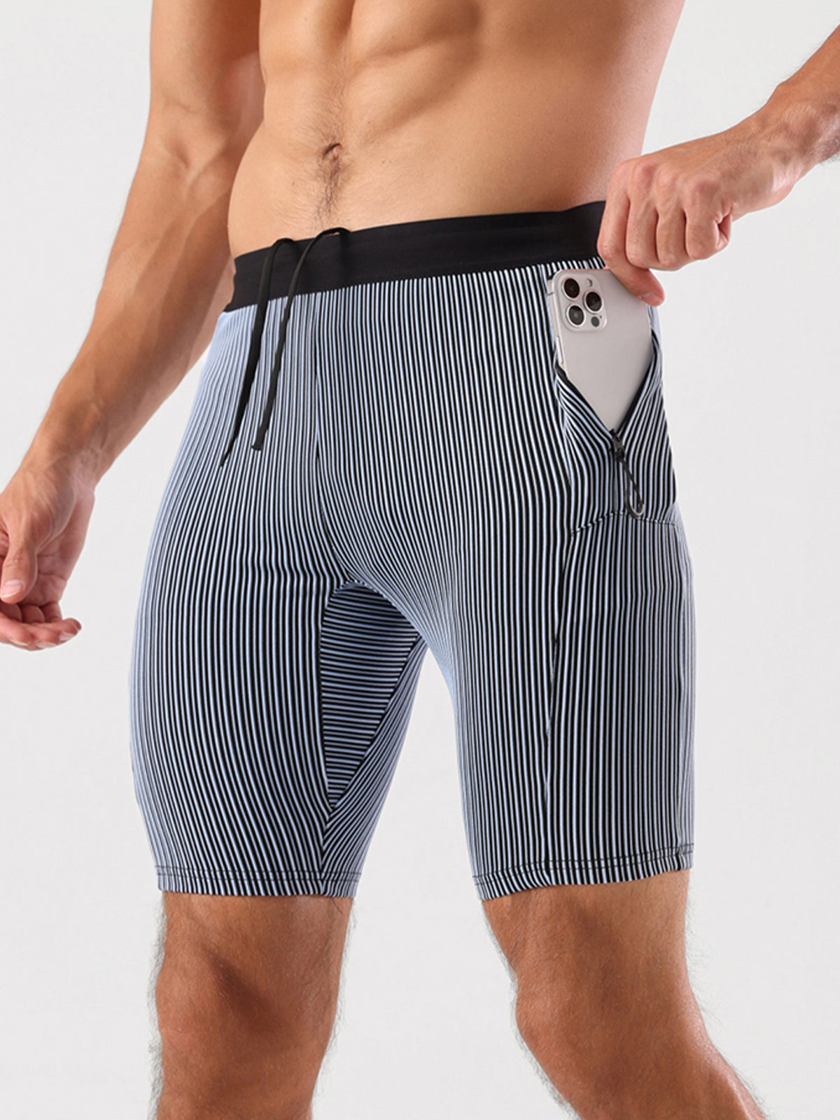 8" Pro Compression Lined Running Shorts with Zip Pockets - Ahaselected