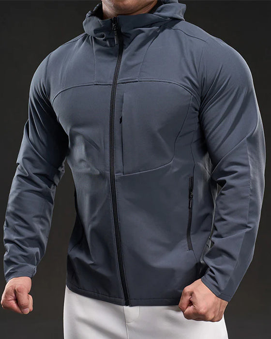 Fleece-Lined Athletic Hooded Full Zip Jacket