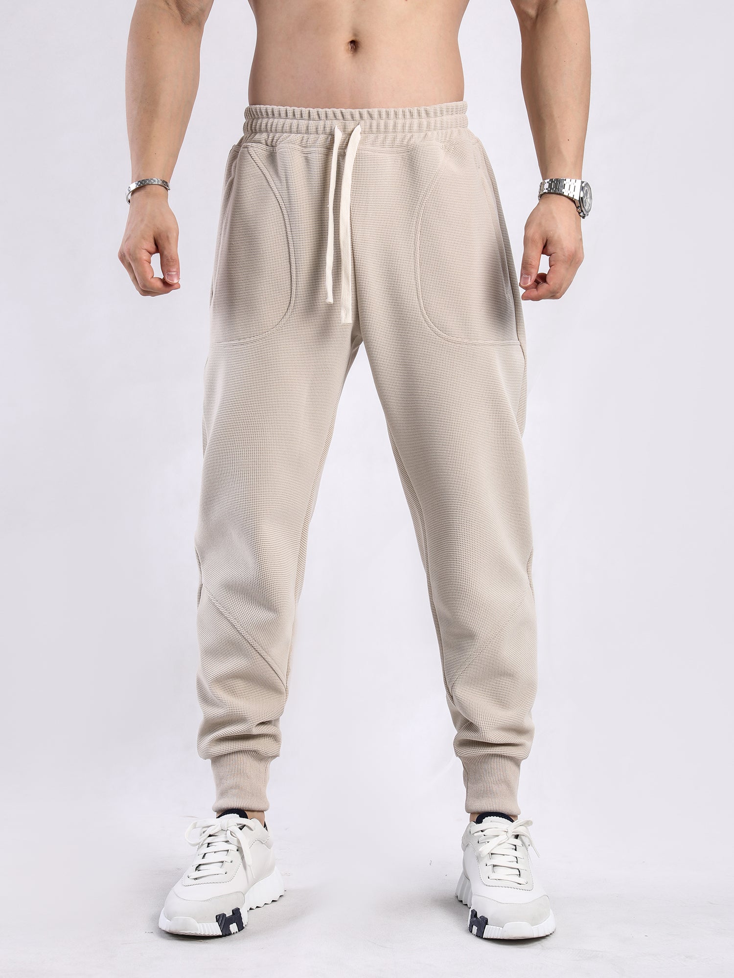 Soft Waffle Texture Performance Joggers - Ahaselected