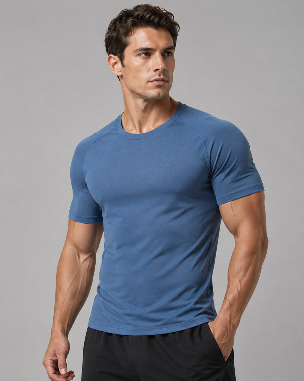 T-shirt de course athlétique pour homme à séchage rapide