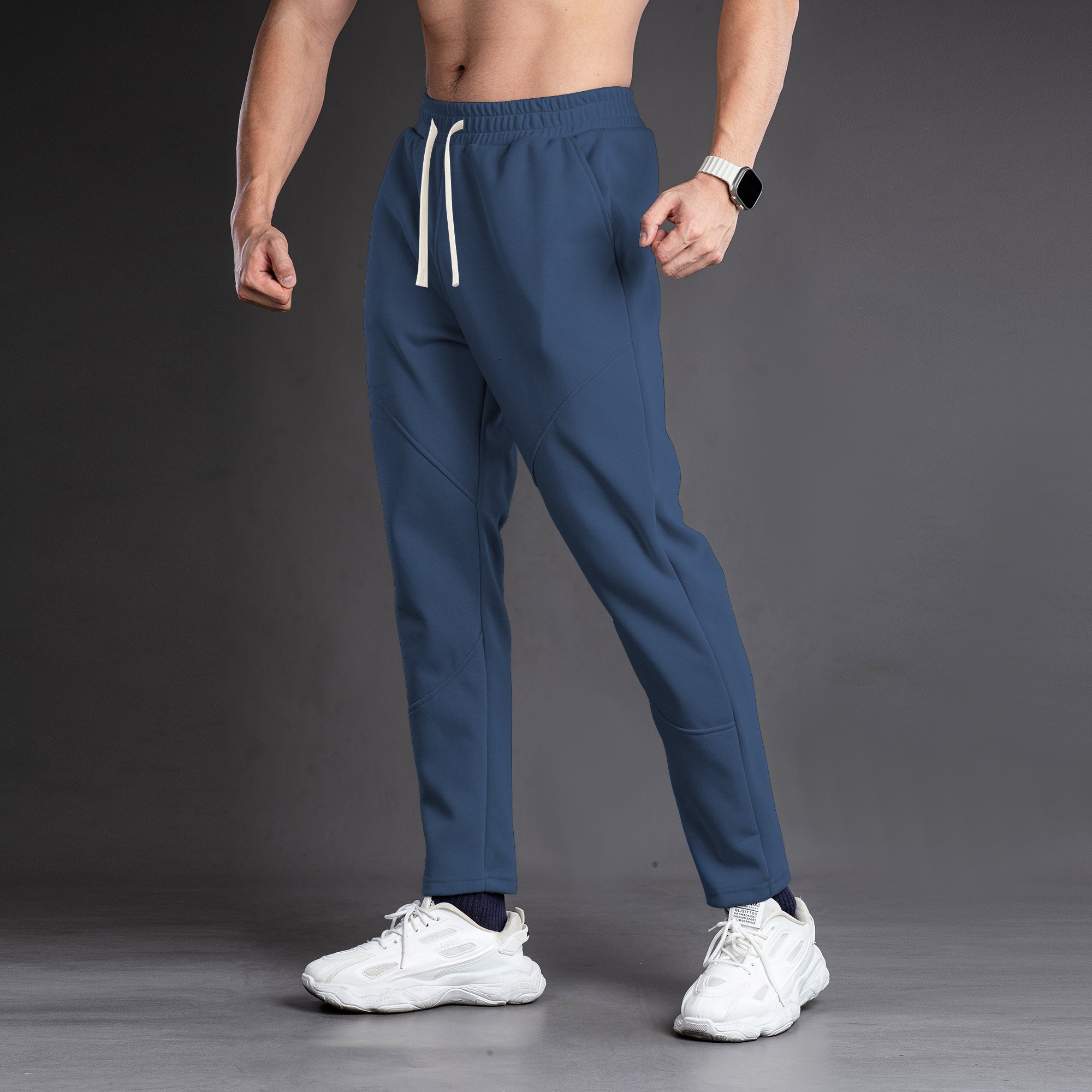 Tapered Cotton Stretch Panel Joggers - Ahaselected