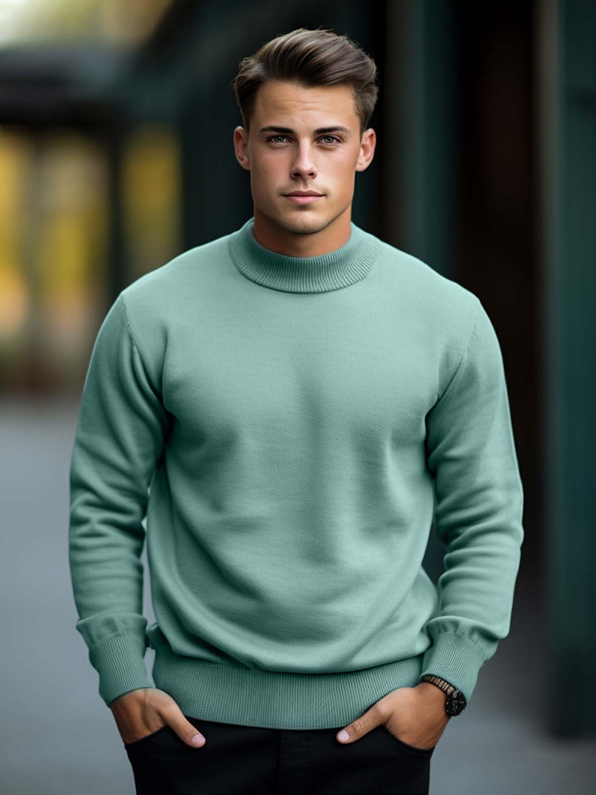 Mockneck Washable Sweater - Ahaselected
