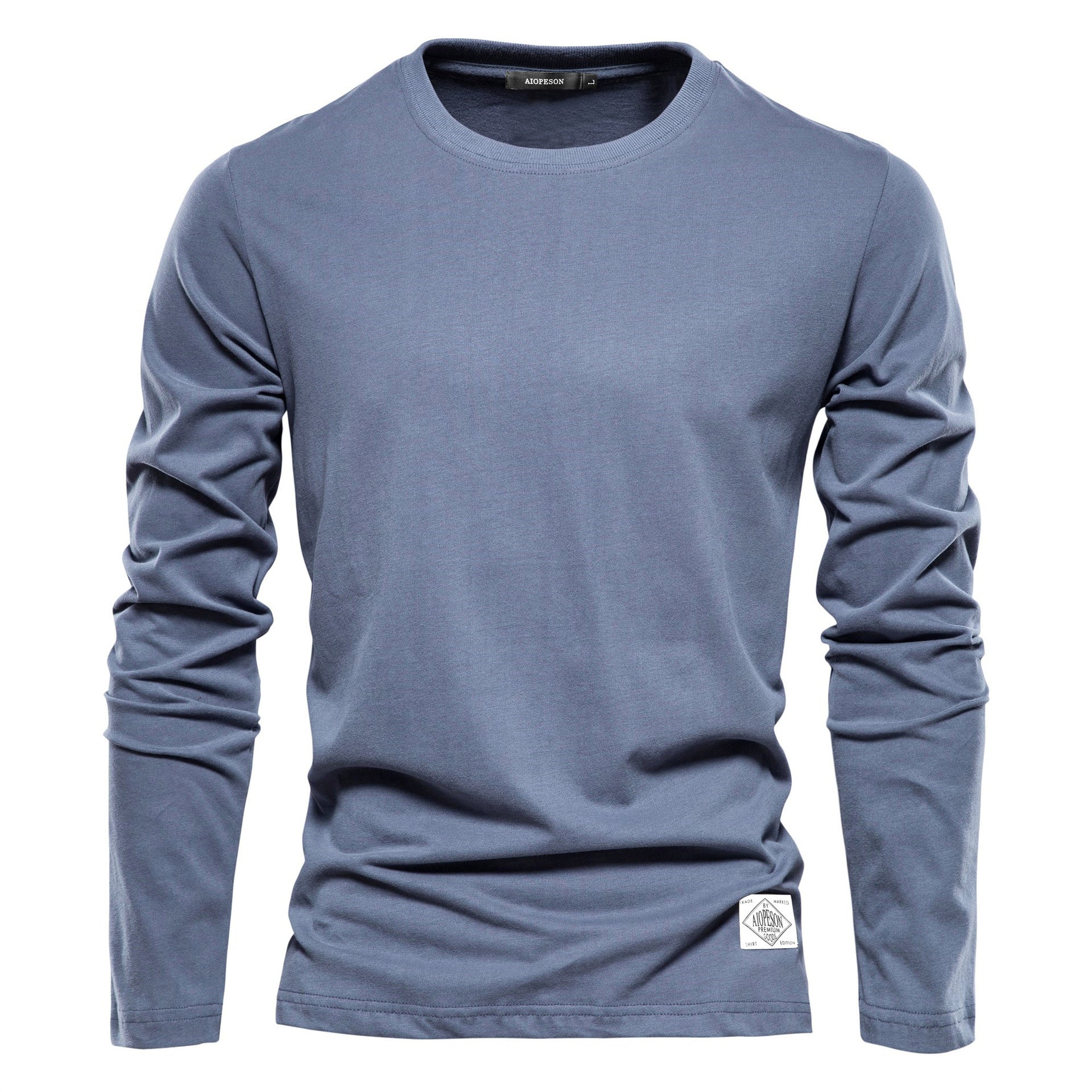 T-shirt in cotone a maniche lunghe con scollo rotondo-thumbmail-23