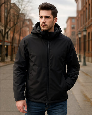 Thermische winddichte isolierte Kapuzenjacke