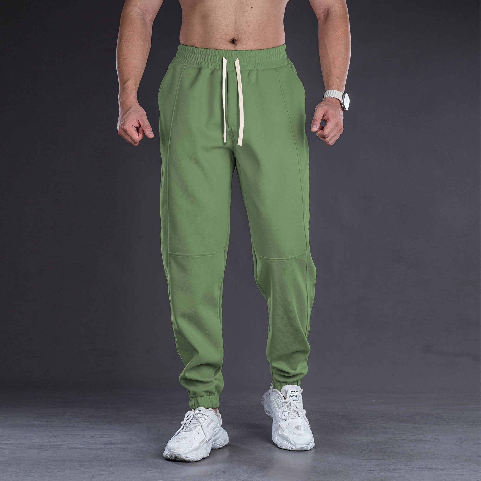 All-Day Stretch Panel Joggers with Cuffed Ankles - Ahaselected