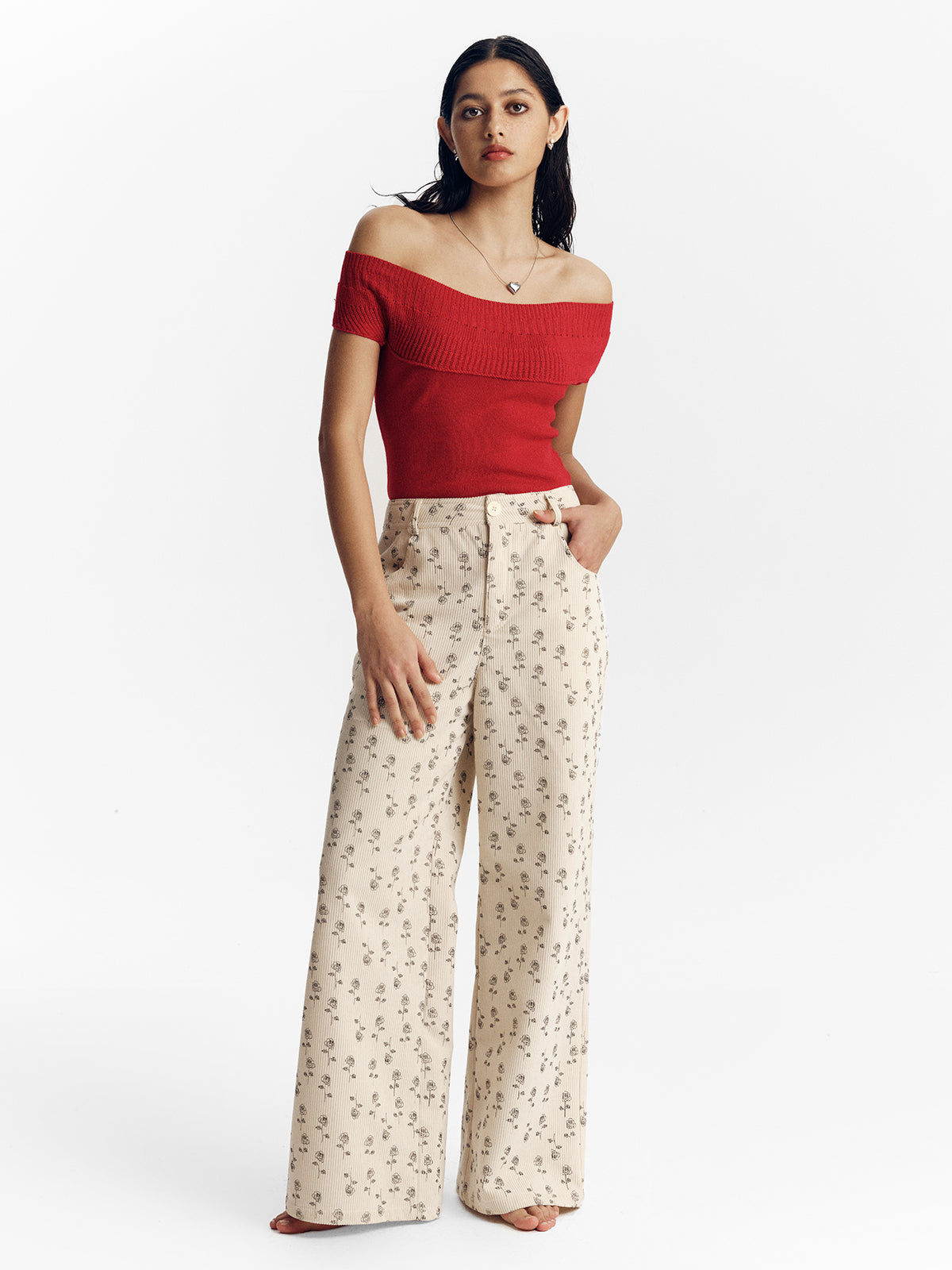 Women's Cropped One-Shoulder Sweater - Ahaselected