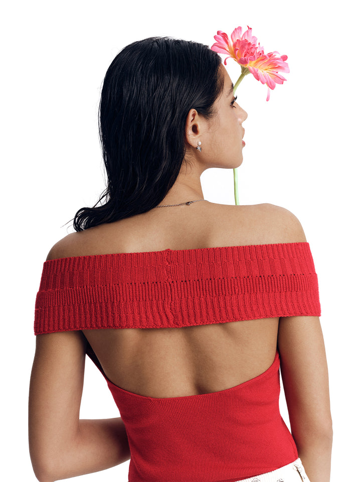 Women's Cropped One-Shoulder Sweater