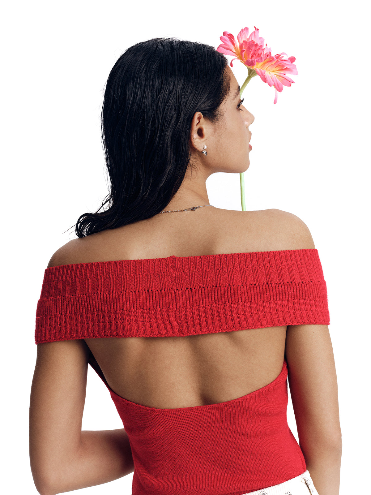 Women's Cropped One-Shoulder Sweater - Ahaselected