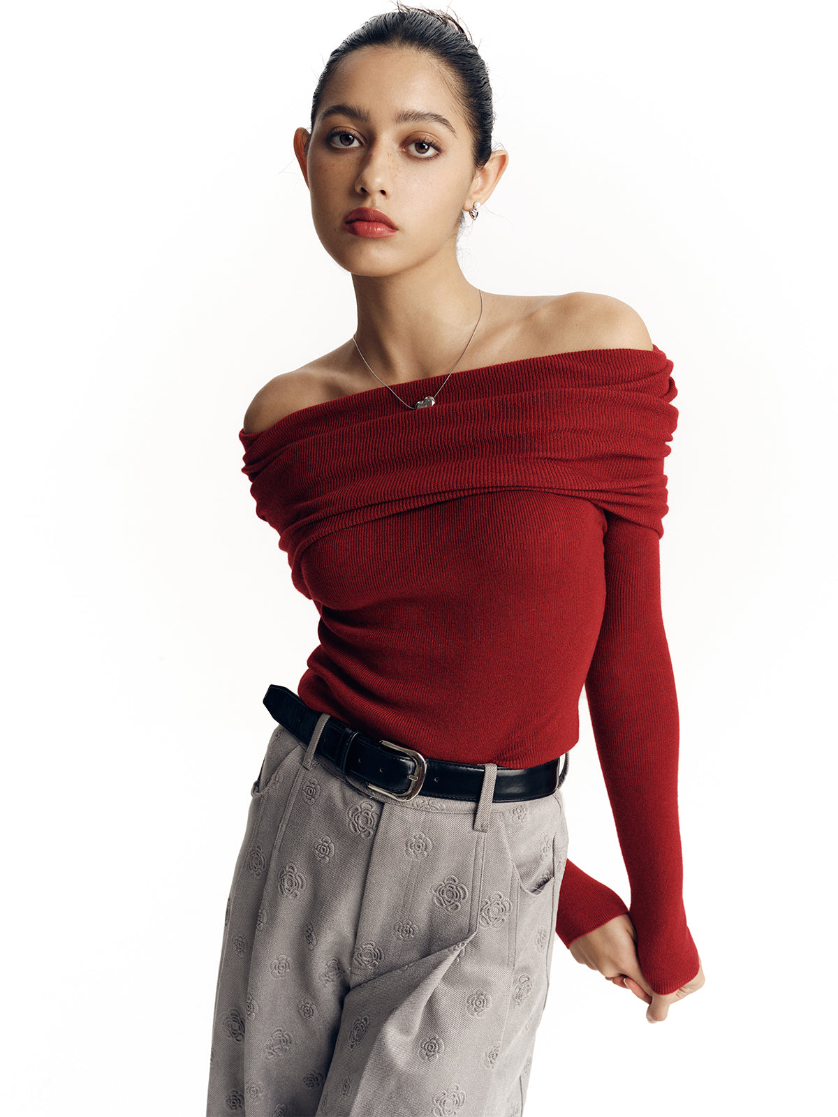 Women's Off-The-Shoulder Sweater - Ahaselected