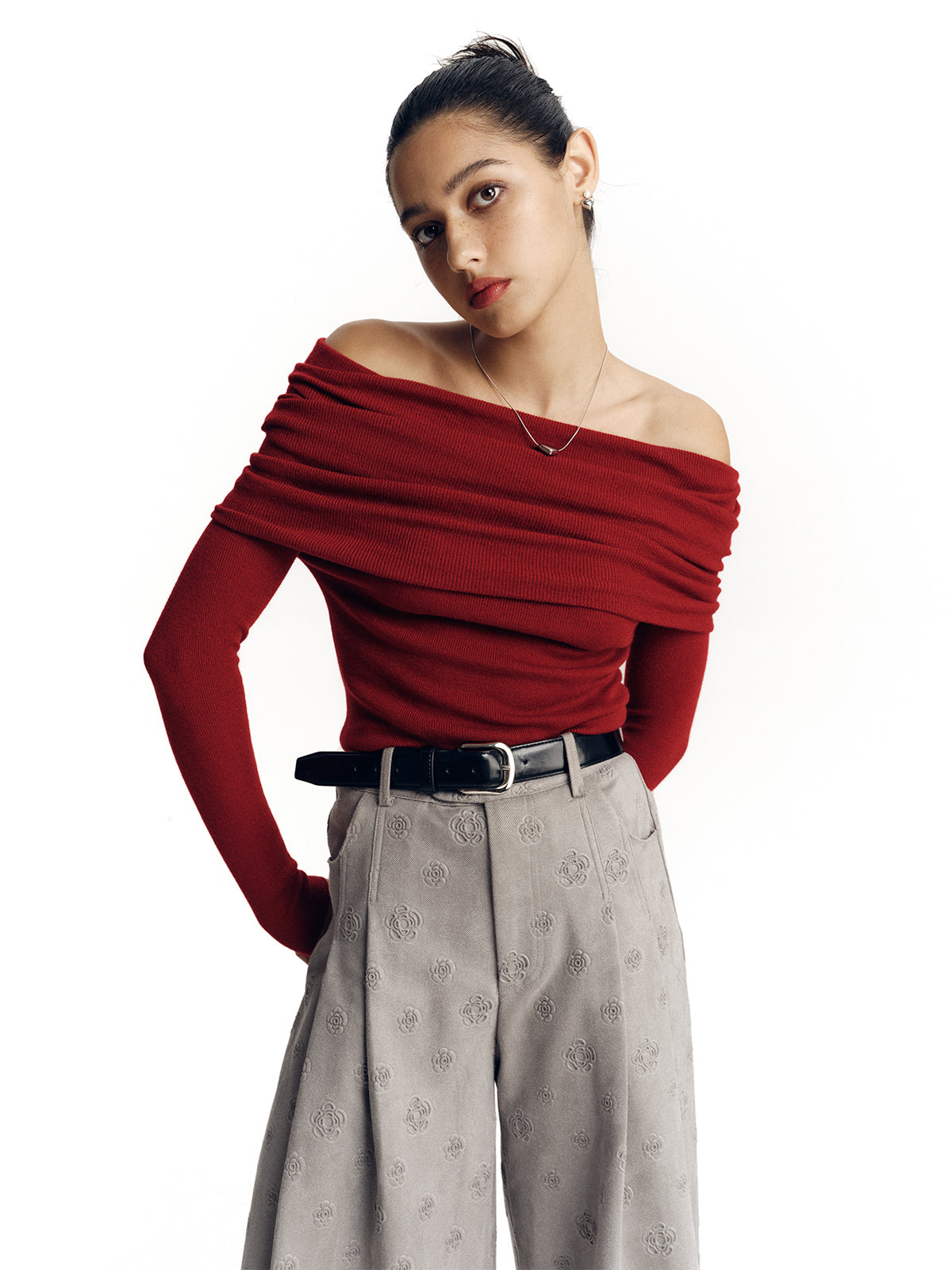 Women's Off-The-Shoulder Sweater - Ahaselected