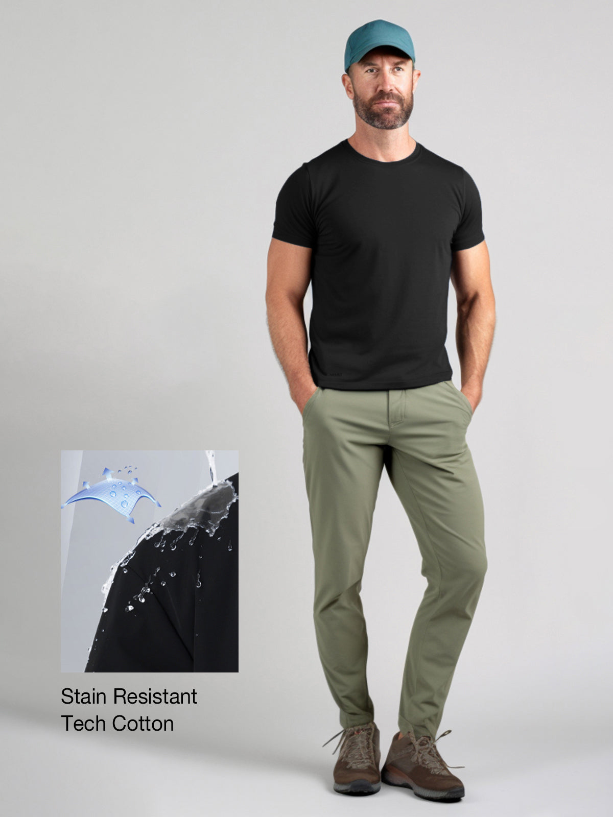 M's Stain Resistant T-Shirt Tech Cotton - Ahaselected