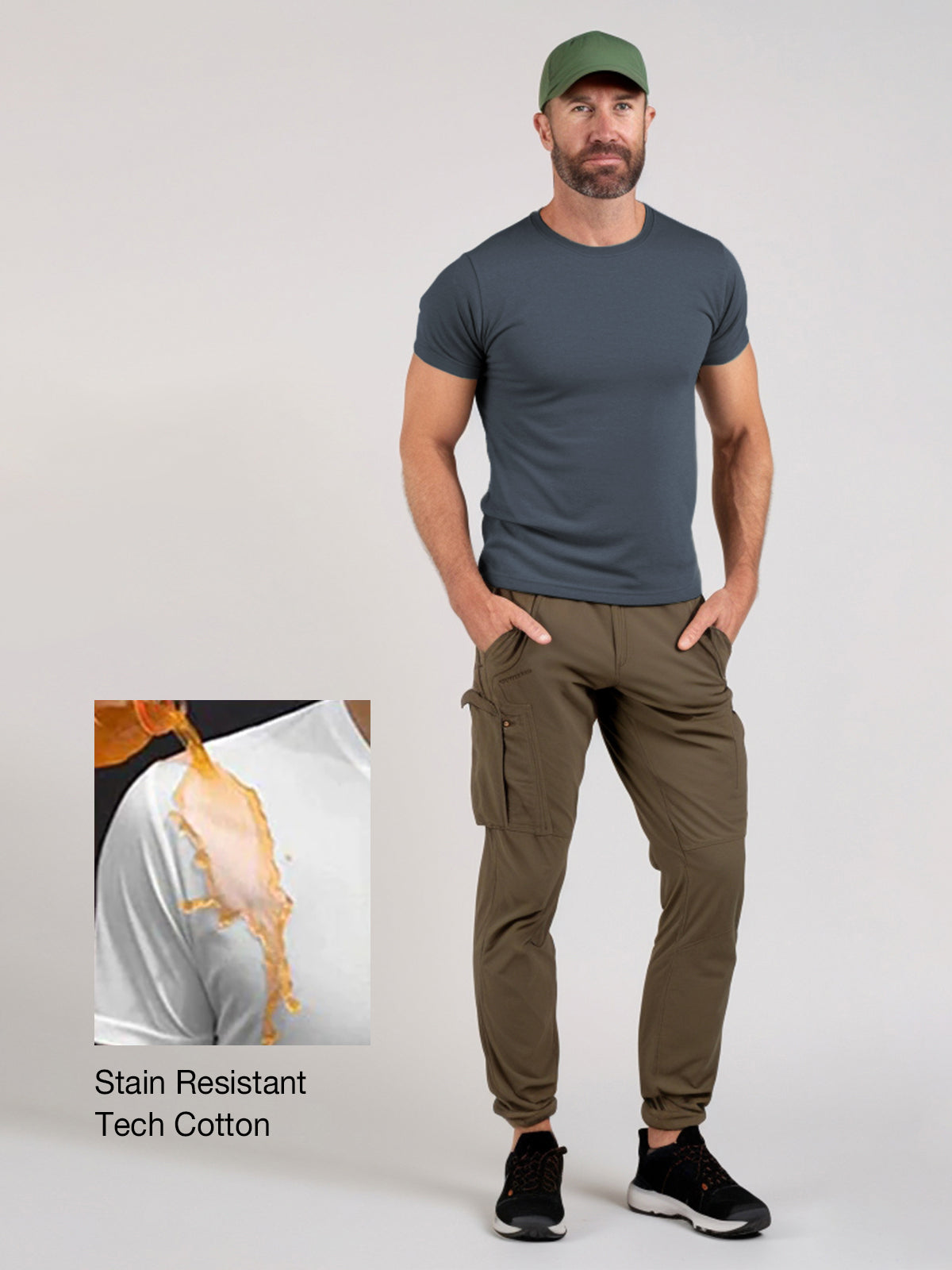 M's Stain Resistant T-Shirt Tech Cotton - Ahaselected