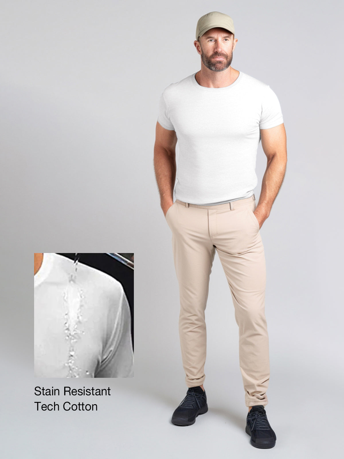M's Stain Resistant T-Shirt Tech Cotton - Ahaselected