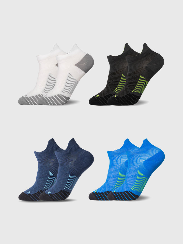 4 pares de calcetines de compresión de corte bajo con soporte para el arco, atléticos unisex