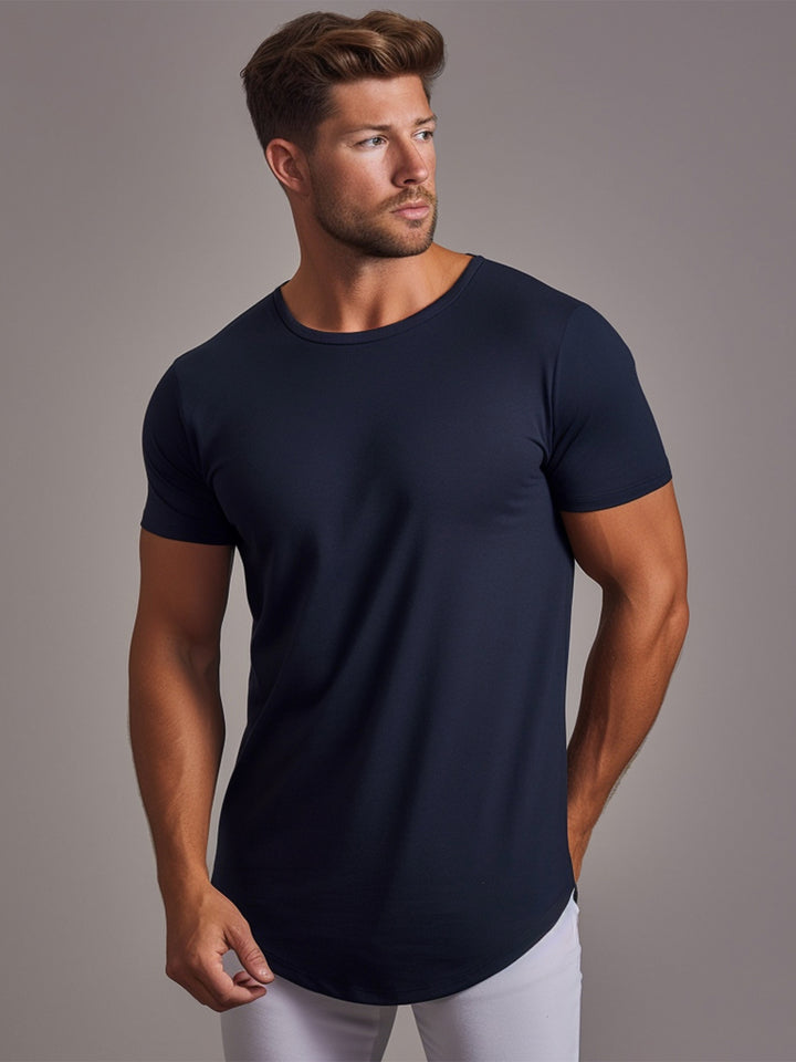 Men's Stain Resistant Curved Hem T-shirt Tech Cotton