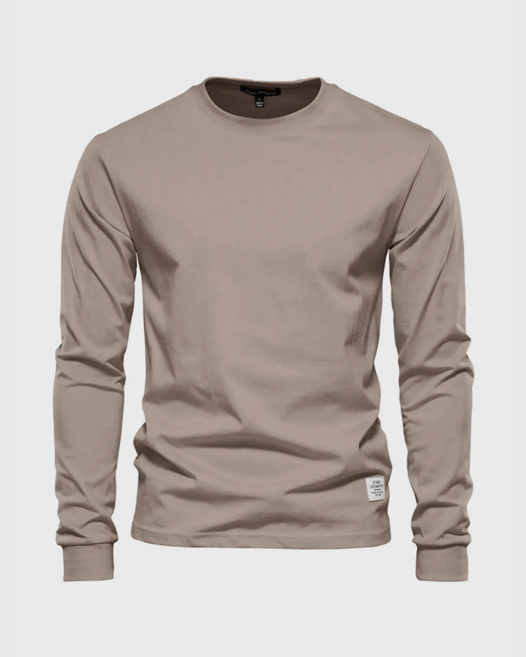 Crew neck Long Sleeve Cotton Premium Basic T-Shirt - Ahaselected