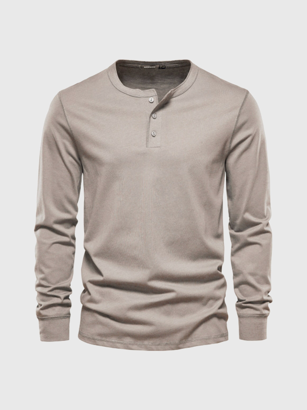 Classic Cotton long Sleeve Henley Shirt - Ahaselected