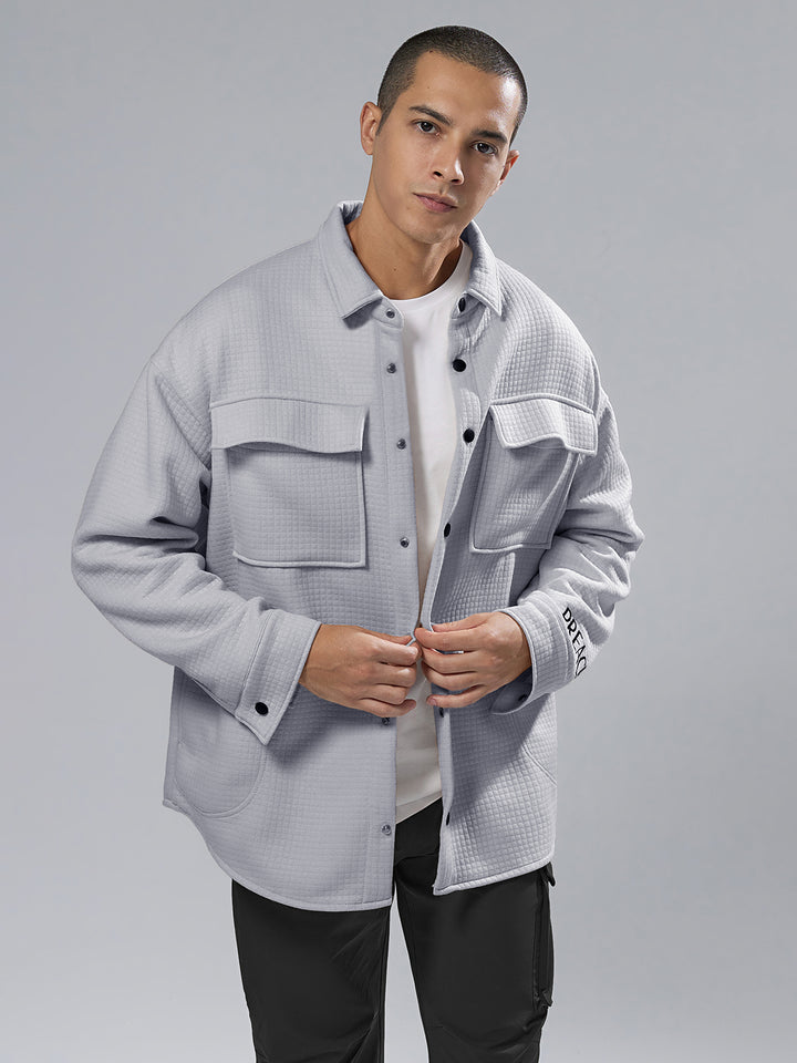 M's Waffle Shacket Loose Fit