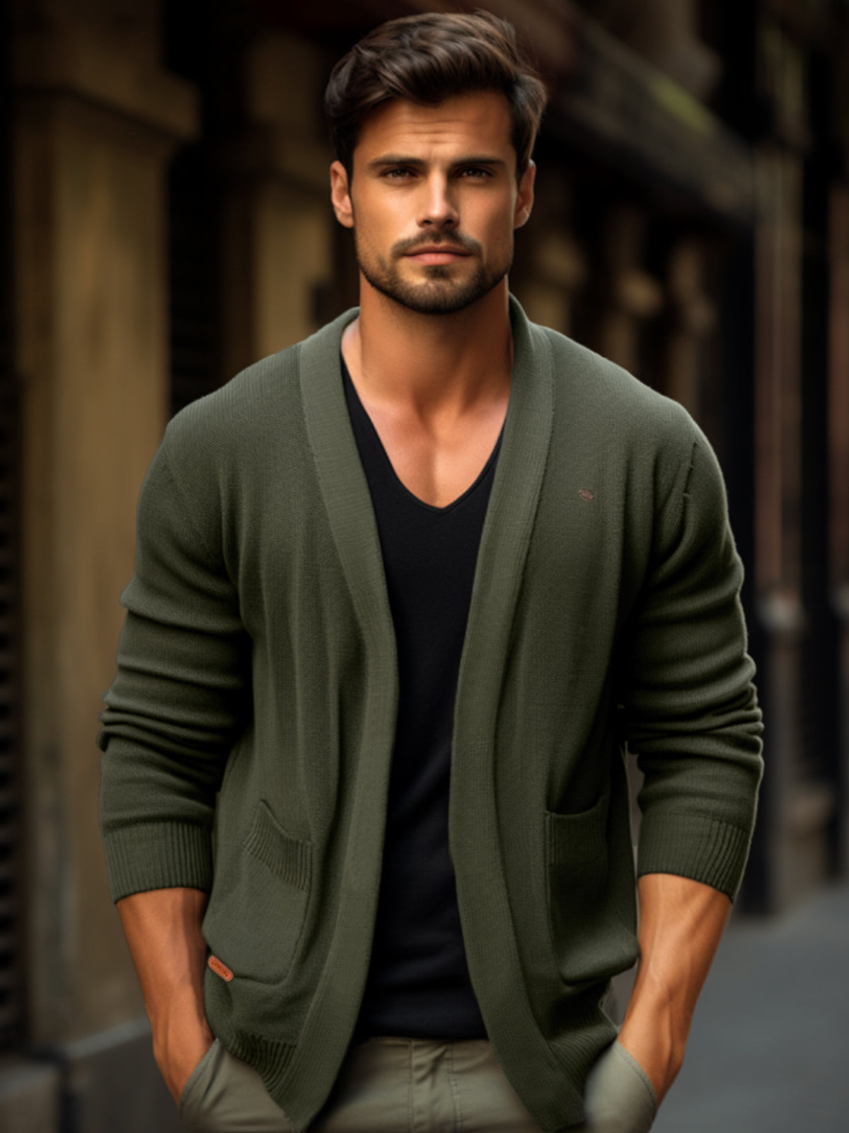 Knit Pocket Cardigan Sweater - Ahaselected