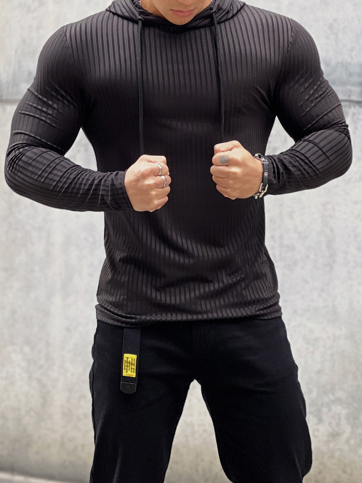 Stretch Rib Jersey Baselayer Hoodie New - Ahaselected