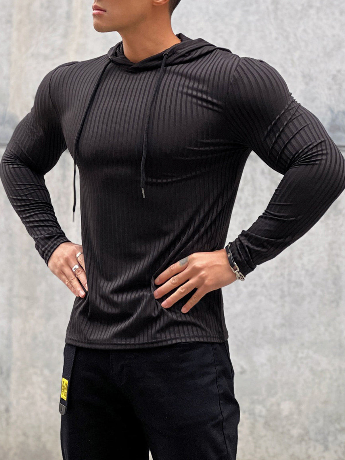 Stretch Rib Jersey Baselayer Hoodie New - Ahaselected