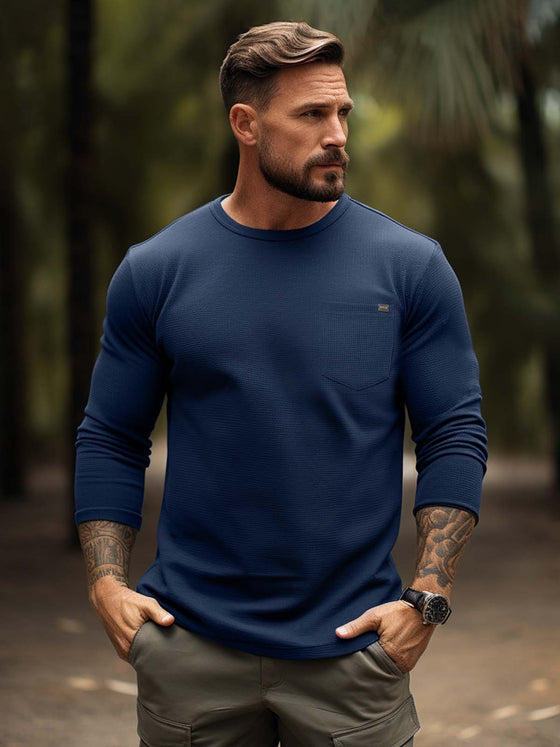 Comfy Cotton Waffle Pocket T-Shirt - Ahaselected