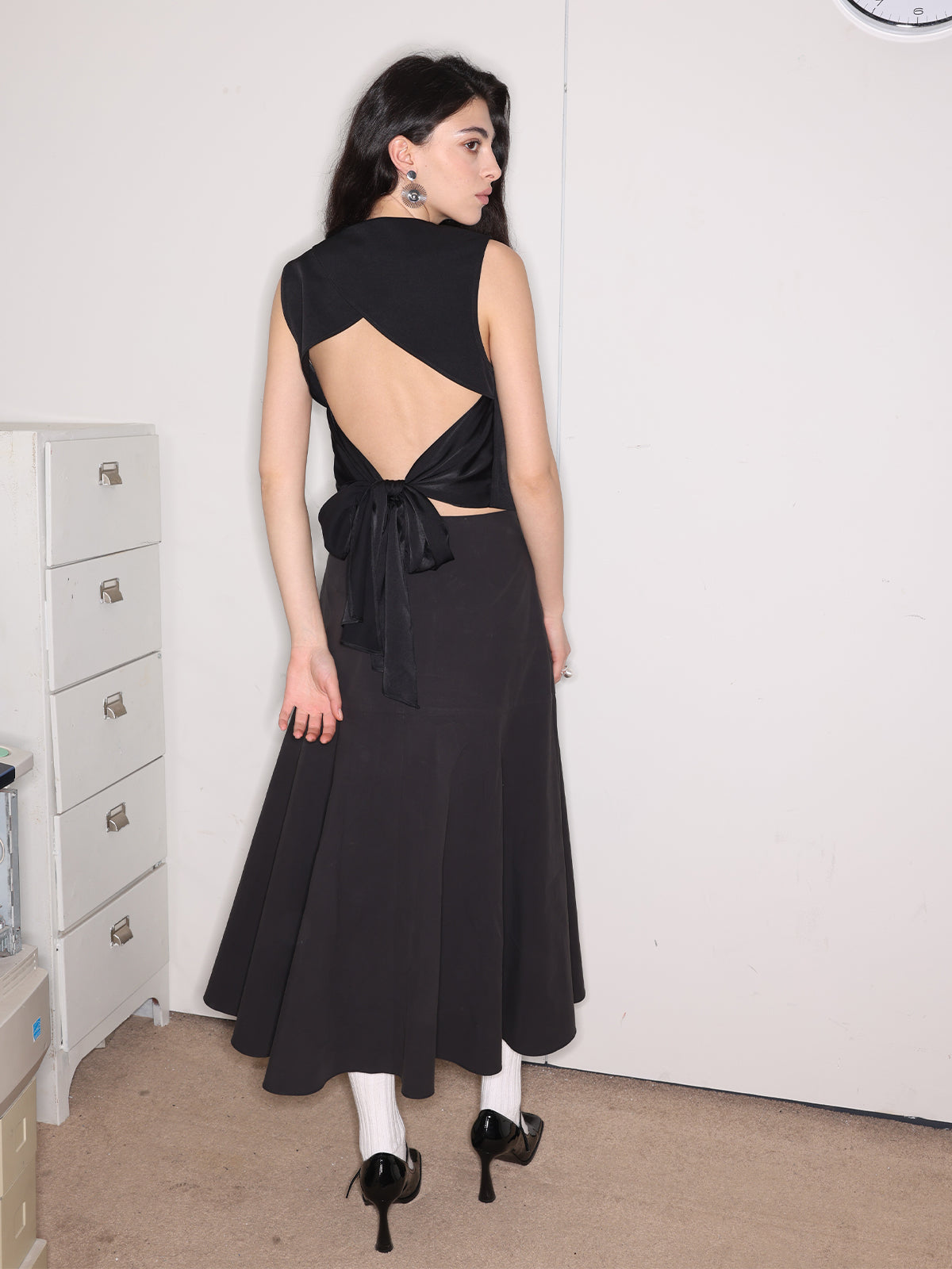Stylish Backless Vest With Butterfly Bow Tie At Back - Ahaselected
