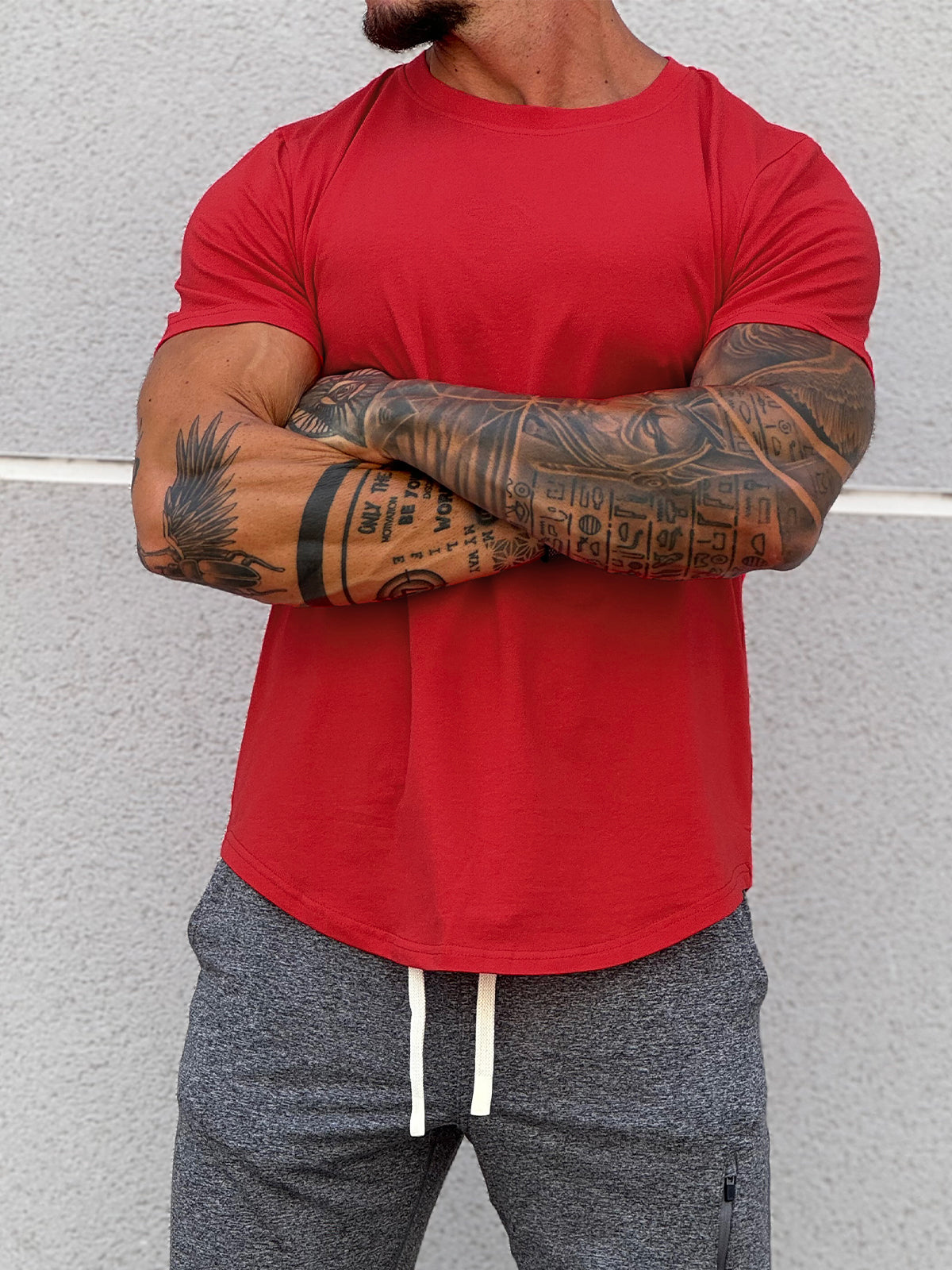 5-Pack Kore Curved Hem T-shirt Muscle Fit Crew Neck - Ahaselected