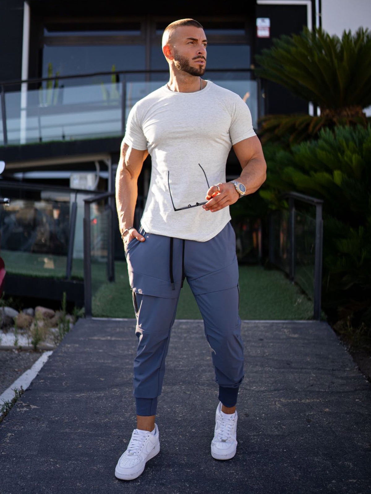 Kore Curved Hem T-shirt Muscle Fit Crew Neck-New - Ahaselected