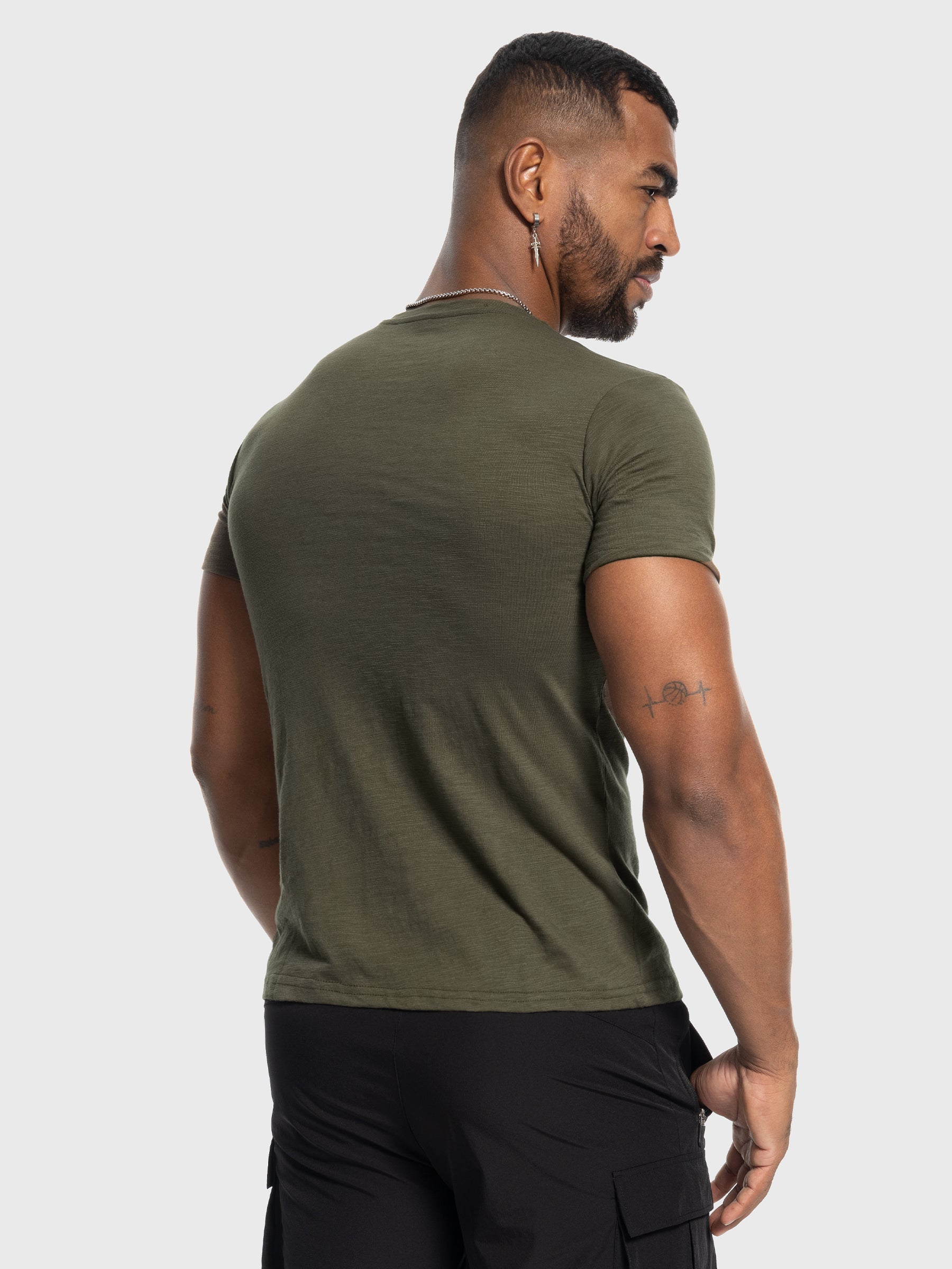 Slub V-neck T-shirt New - Ahaselected
