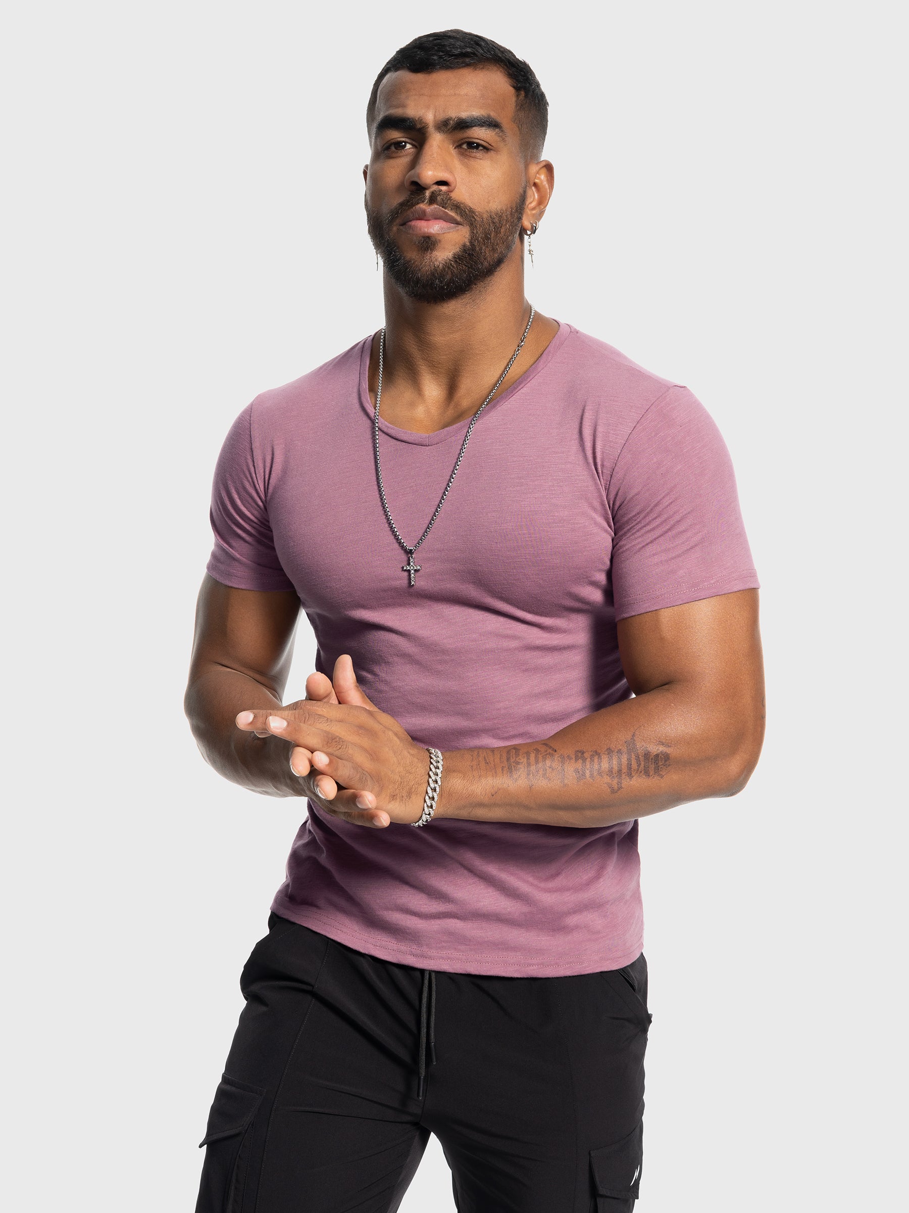 Slub V-neck T-shirt New - Ahaselected