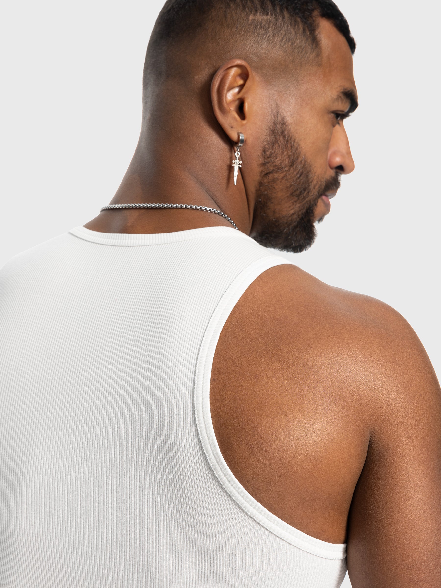 Ribbed Stretch Tank Top Curved Hem New - Ahaselected