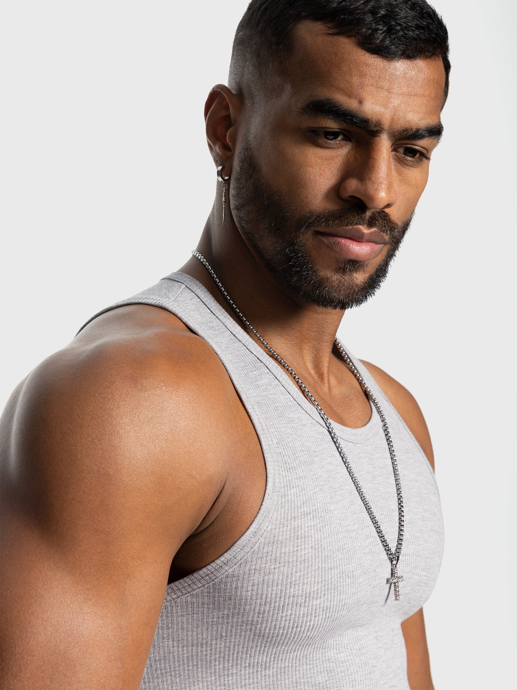 Ribbed Stretch Tank Top Curved Hem New - Ahaselected