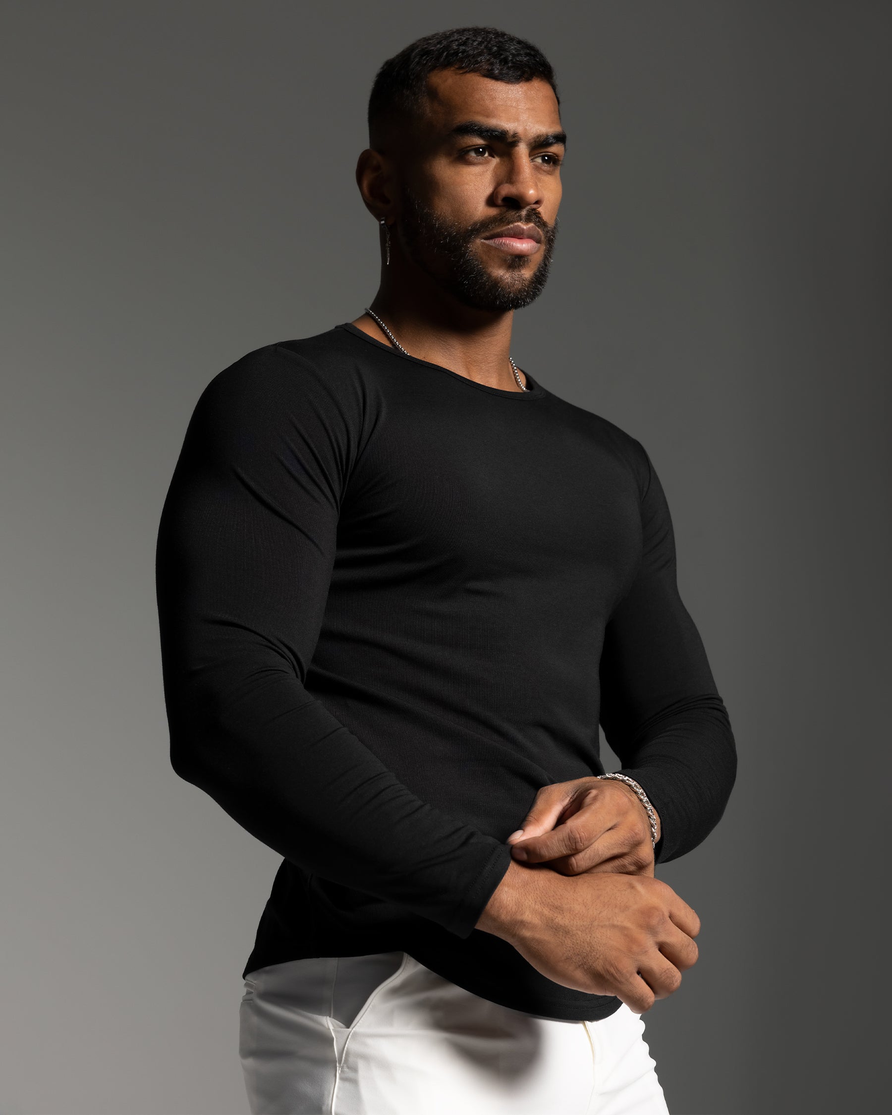 All Day Elite Curve-Hem Tee Stretch Long Sleeve - Ahaselected