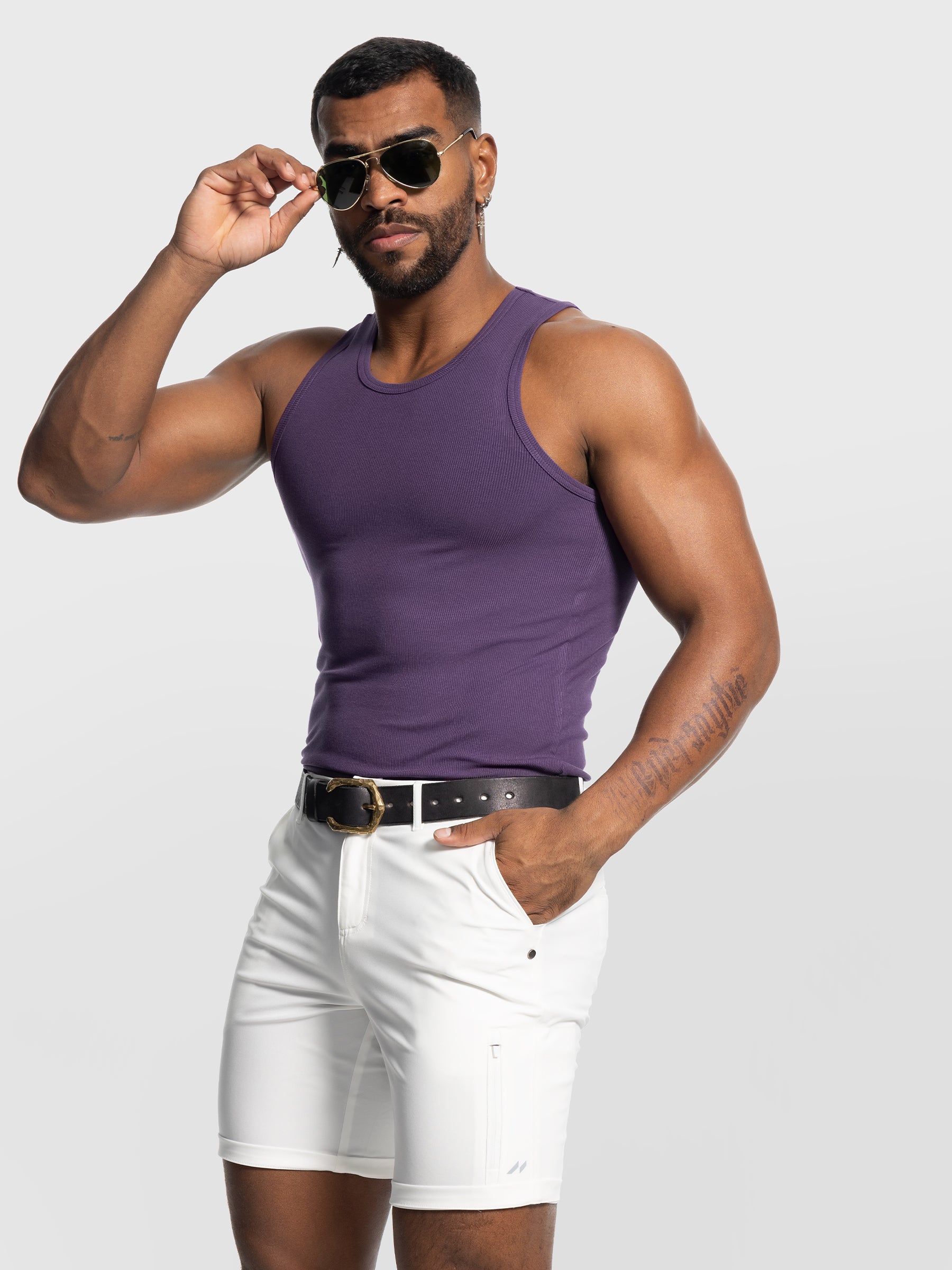 Ribbed Stretch Tank Top Curved Hem New - Ahaselected