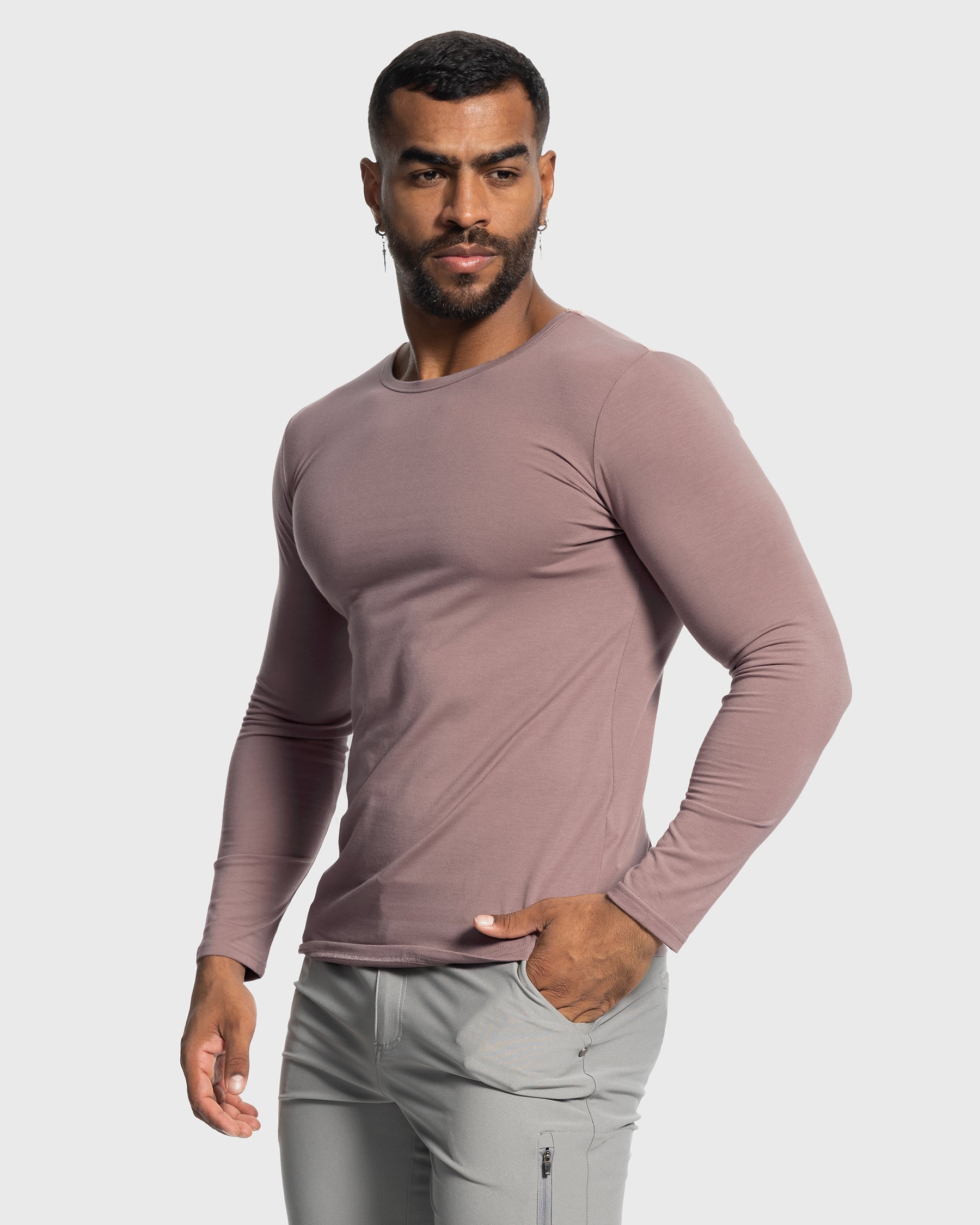 All Day Elite Curve-Hem Tee Stretch Long Sleeve - Ahaselected